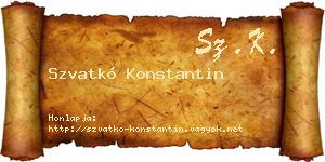 Szvatkó Konstantin névjegykártya